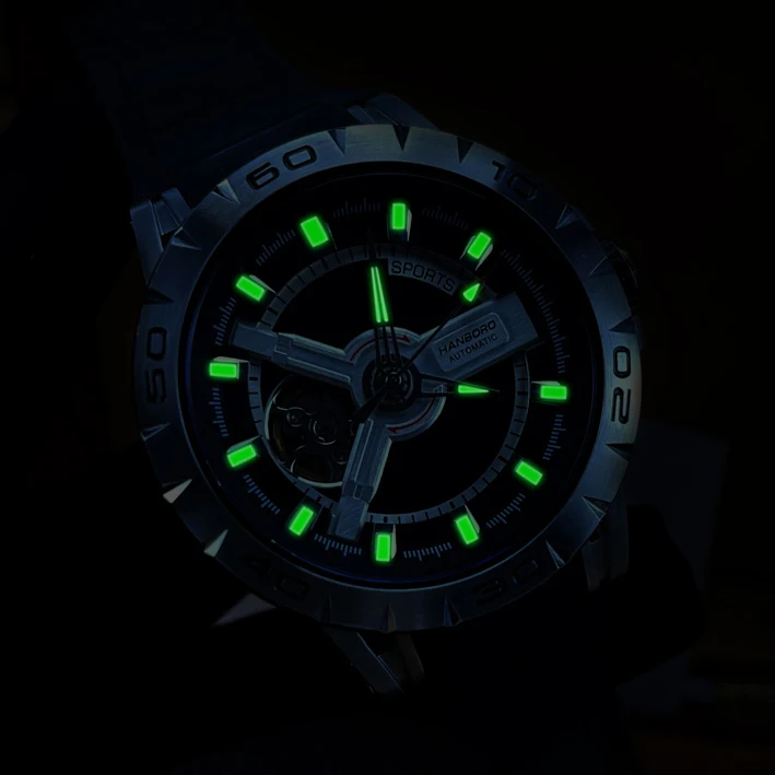 Мужские автоматические часы HANBORO роскошные модные механические наручные