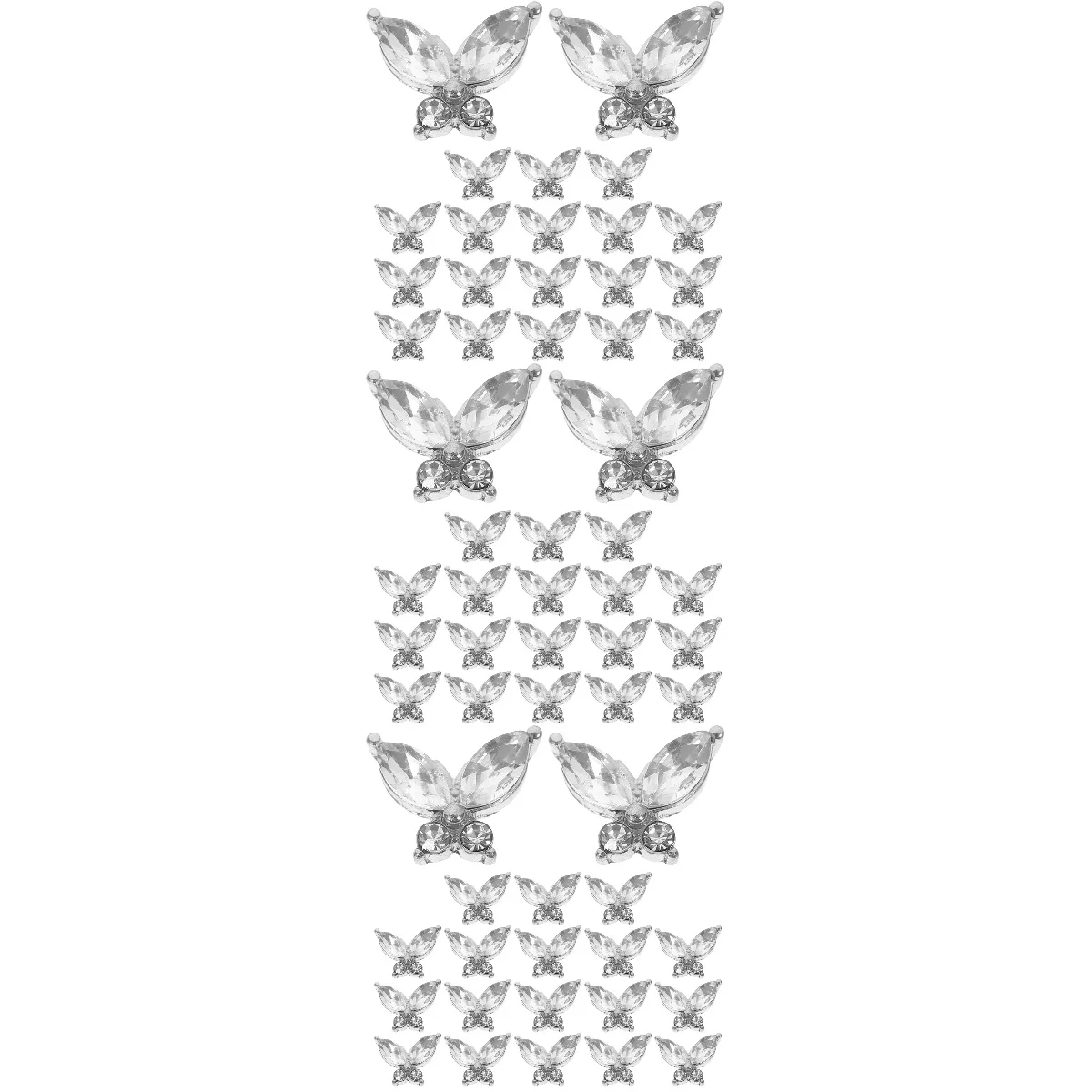 

60 шт. аксессуары для ногтей в форме бабочки маленькие драгоценные камни шармы дрель 1x0,8x0,3 см рождественские ногти серебряный сплав