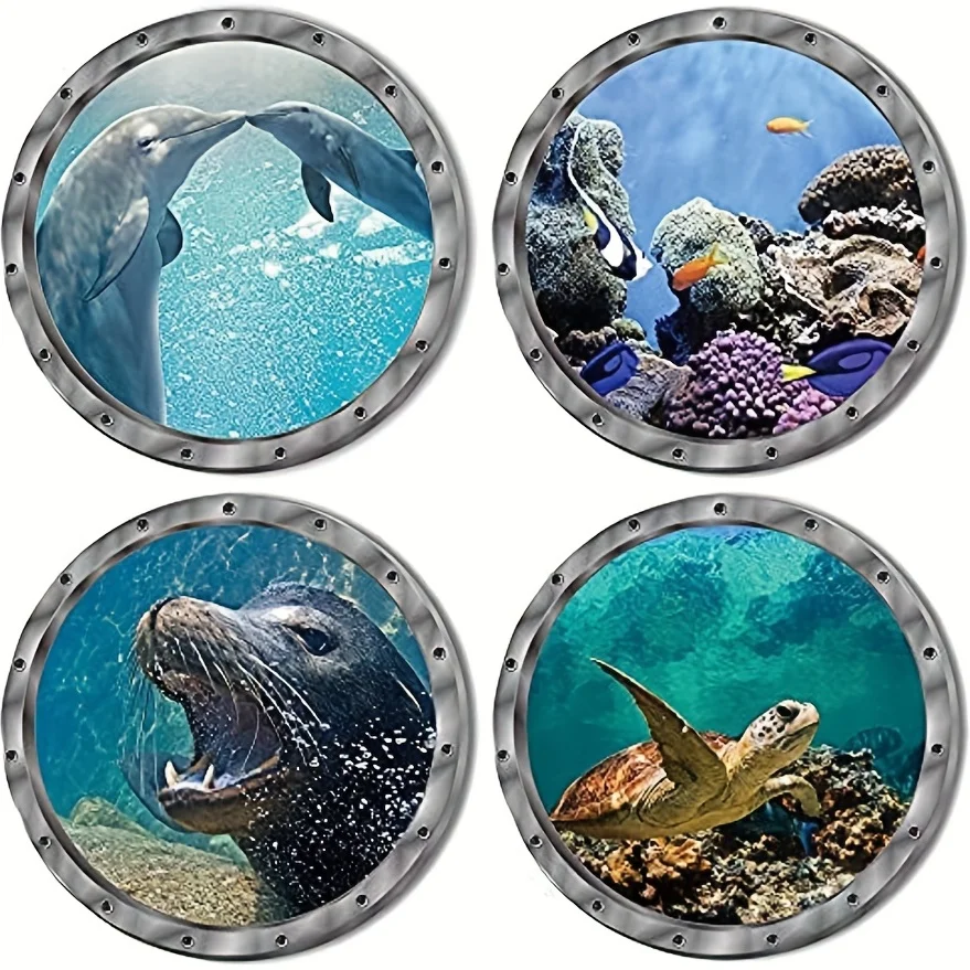 2 шт. доставьте океан домой: 3D-наклейки на стену с морской черепахой для ванной