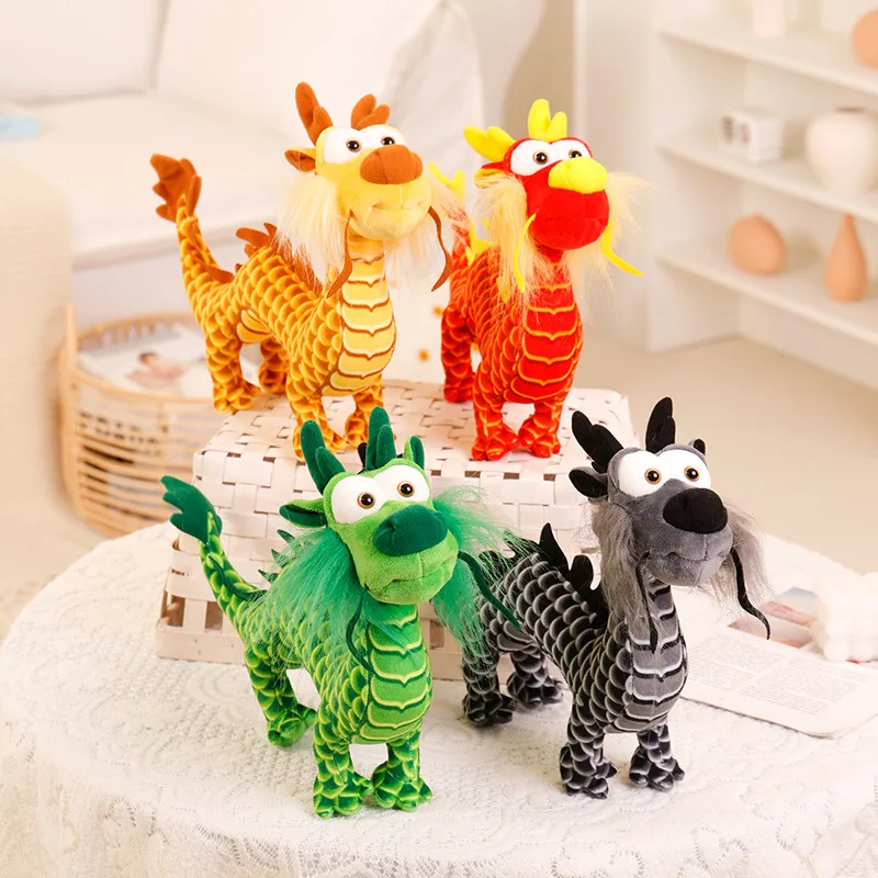 

Simulation Classic Chinese Dragon Plush Toy Cute Four-Clawed Golden Dragon Plushie Doll Pillow Anime Soft Kids Toys Home Decor