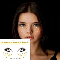 temporary tattoo sticker gold face totem line star waterproof freckles makeup stickers eye decal body art for girl kid 06
