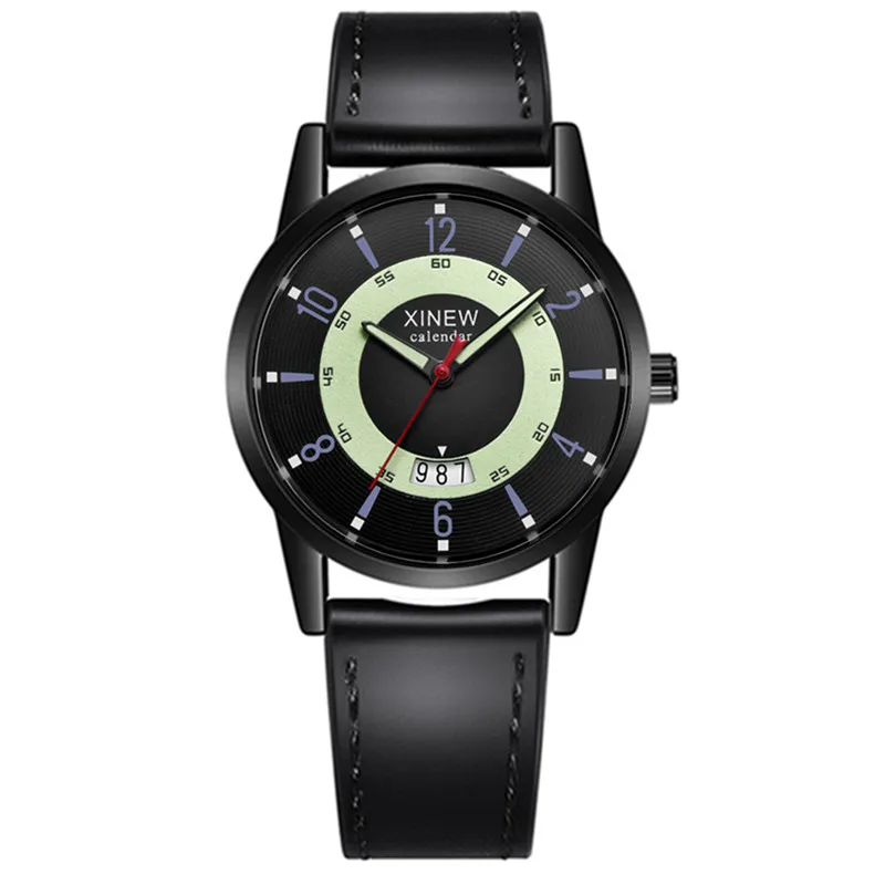 Натуральные брендовые дешевые часы XINEW для мальчиков черные модные простые