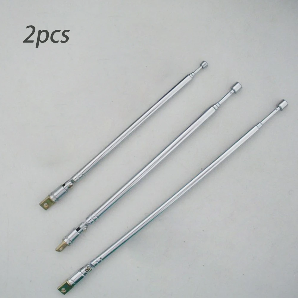 2pcs Telescopic Stretch Durable DIY Replacement Stainless Steel Universal Parts Antenna Radio AM/FM TV Equipment Accessories Car |