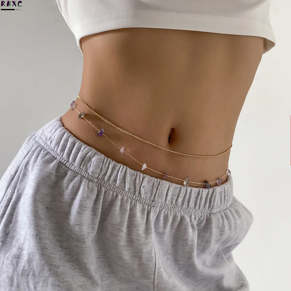 

Western Style Popular Irregular Gravel Belly Chain Bikini Beach Waistchain Necklace Summer Body Jewelry Women Accessories New