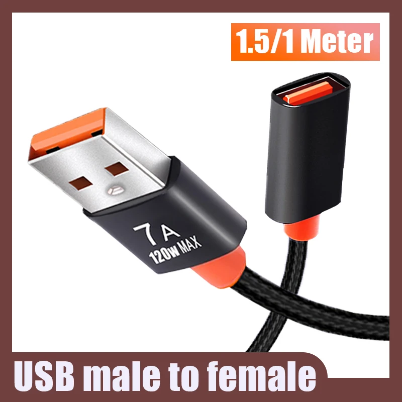 

1.5 Meter Extention Cable USB 3.0 USB A Female To Male Extender Cord 7A High-Speed Transmission Data Cable for Computer Camera