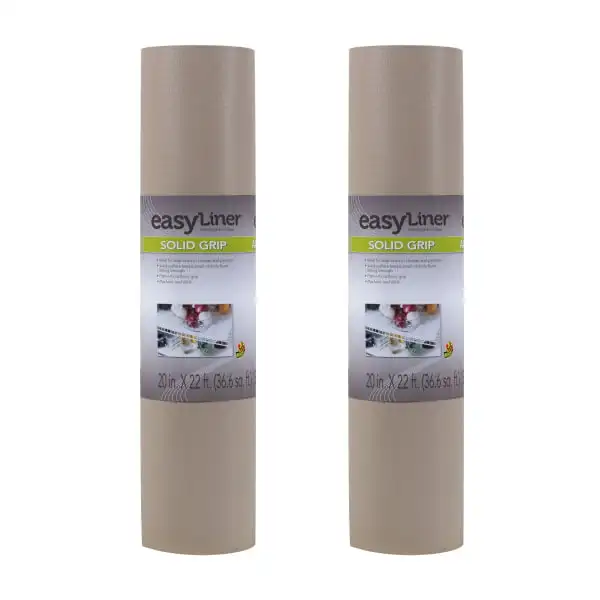 

281878 Solid Grip EasyLiner Shelf Liner - Taupe, 20 in x 22 ft Roll, 2 Rolls Focv test