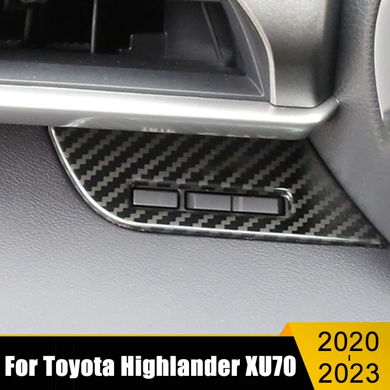 

For Toyota Highlander XU70 2020 2021 2022 2023 Stainless Car Dasbhoard Mileage Button Trip Panel Trim Frame Sticker Accessories