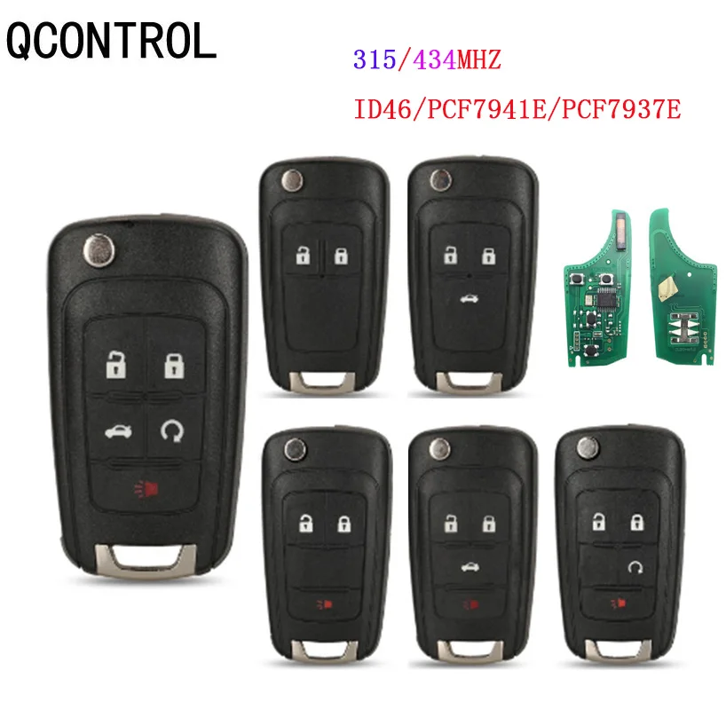 

QCONTROL 2/3/4/5 Buttons Car Remote Key DIY for OPEL/VAUXHALL Astra J Corsa E Insignia Zafira C 2009-2016 315 / 433MHz ID46 Chip