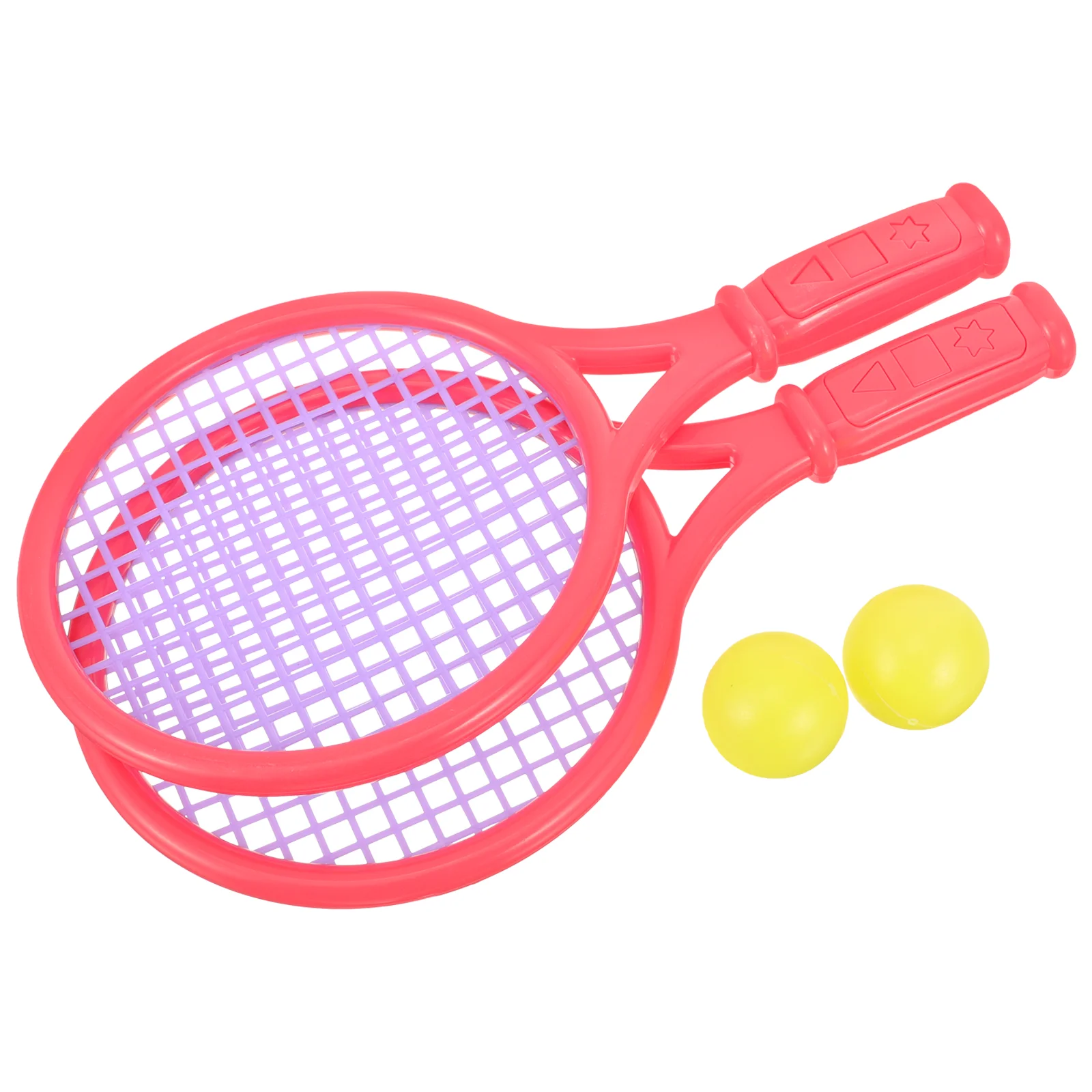 

1 Pair of Children's Tennis Racket Kids Plastic Badminton Rackets Game Props for Kindergarten Primary School (Size S Random