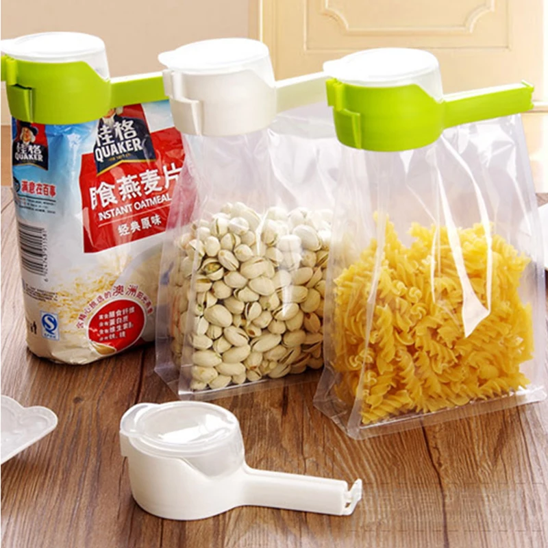 Food Snack Bag Moisture-Proof Preservation Sealing Clip Oatmeal Discharge Mouth Gadgets Kitchen Accessories Novel Utensils Tools