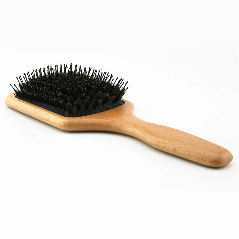 Женская щетка для волос с деревянным дизайном