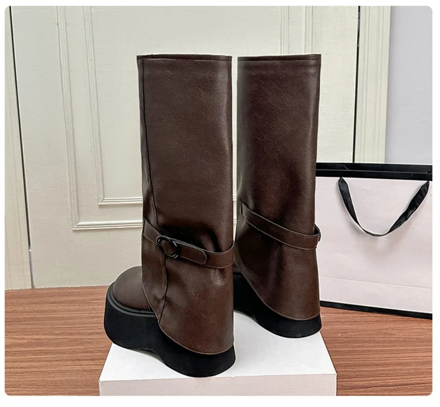 Осенне-зимние сапоги до бедра женские брюки 2024 высококачественная повседневная