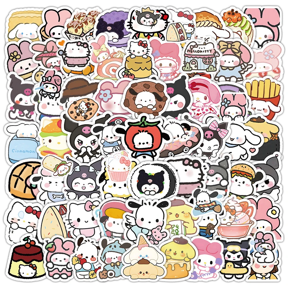 10/30/50/120 шт. милые наклейки Sanrio Hello Kitty Kuromi My Melody переводные картинки чехол для