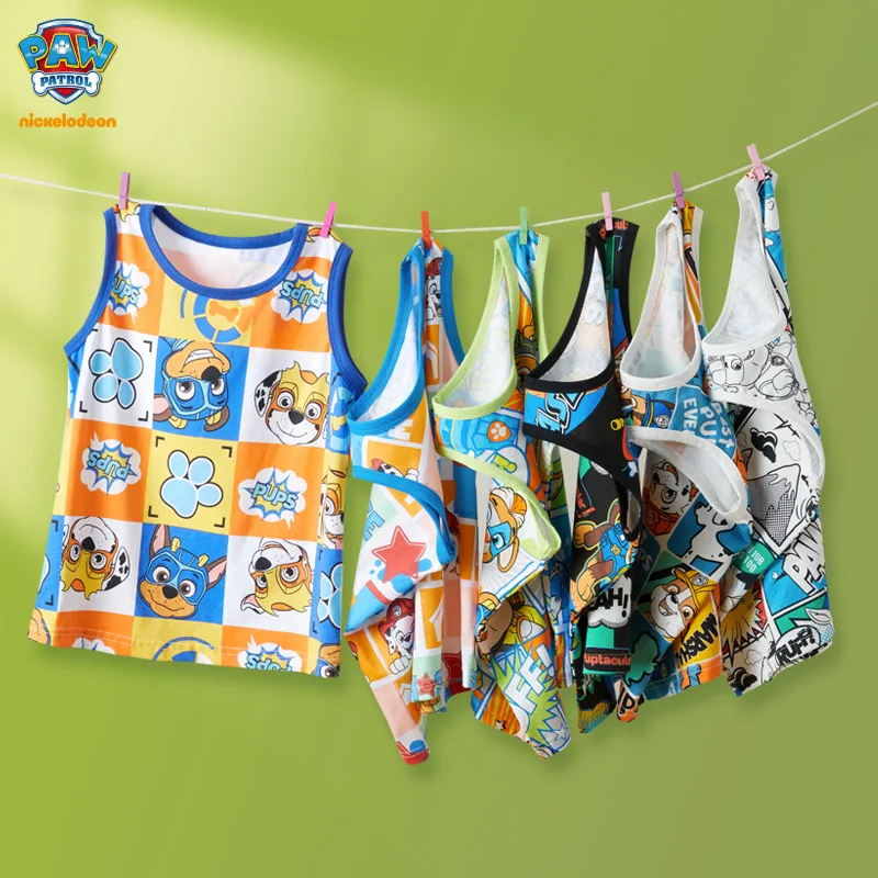 

Paw Patrol Sleeveless Vest T-shirt Cotton Kids Summer Clothes Thin Spin Master Genuine Children's Clothing Baby Boys Printing