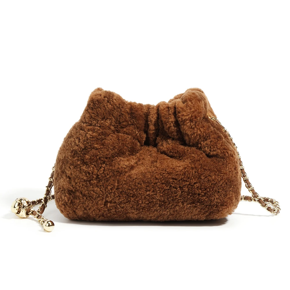 

Plush Wool Clouds Bags for Women Luxury Design Handbags Fashion Chain Bucket Bag Shoulder Crossbody Bag Purses 2023 Winter New