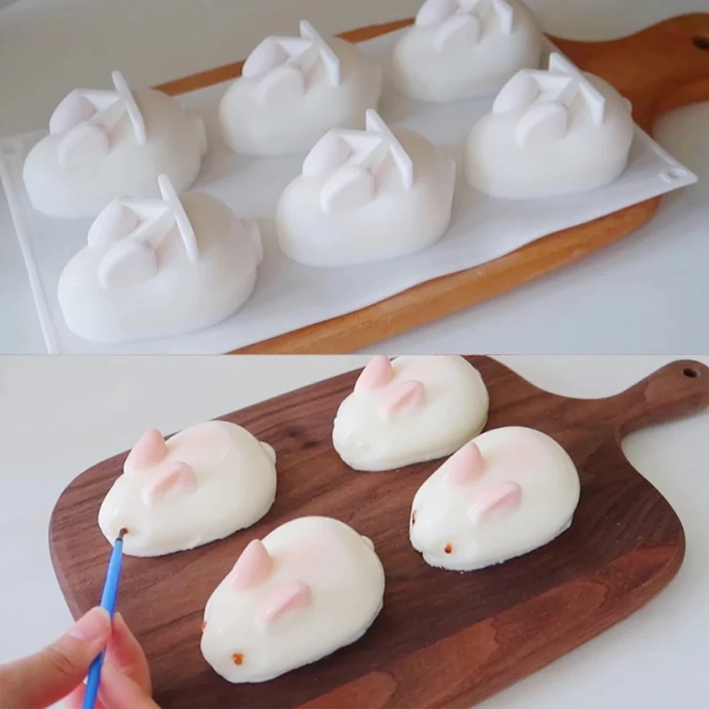 

Silicone 3D Rabbit Shape Mousse Dessert Jelly Chocolate Mould Home Kitchen Bakeware Baking Tools Birthday Easter Table Decor