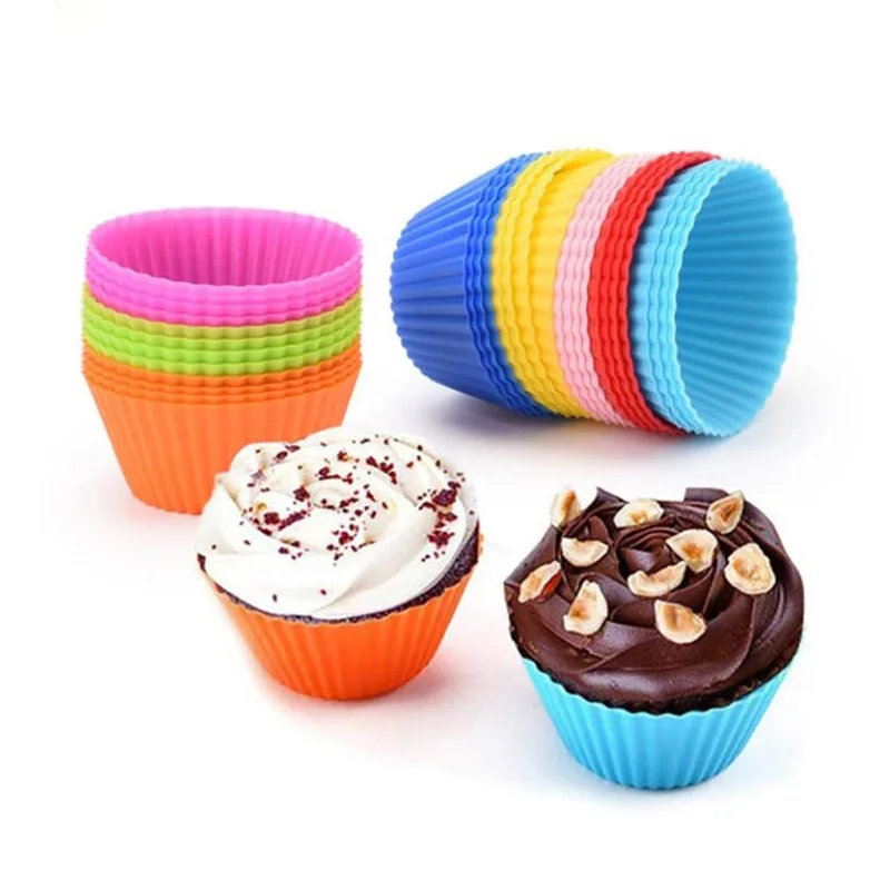 

5Pcs Silicone Cupcake Mold Bakeware Cupcake Liner Reusable Muffin Baking Nonstick Cake Pudding Moulds Kitchen Baking Accessories