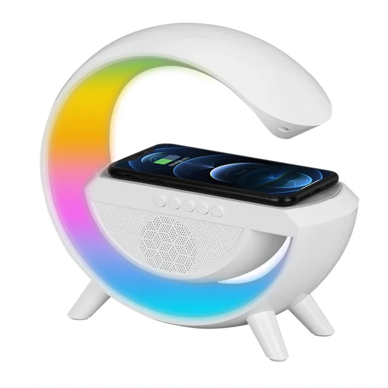 

Portable USB Wired Speaker Stereo Music Player 10W Multifunctional RGB Night light Wireless Charger Lamp Bluetooth Speaker