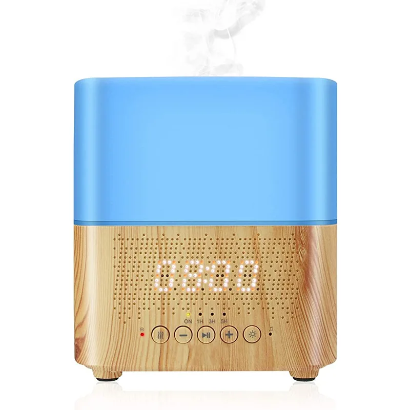 300ml Ultrasonic Essential Oil Diffuser Humidifier, Aromatherapy Diffuser With Bluetooth Speaker&7 Color Night Light