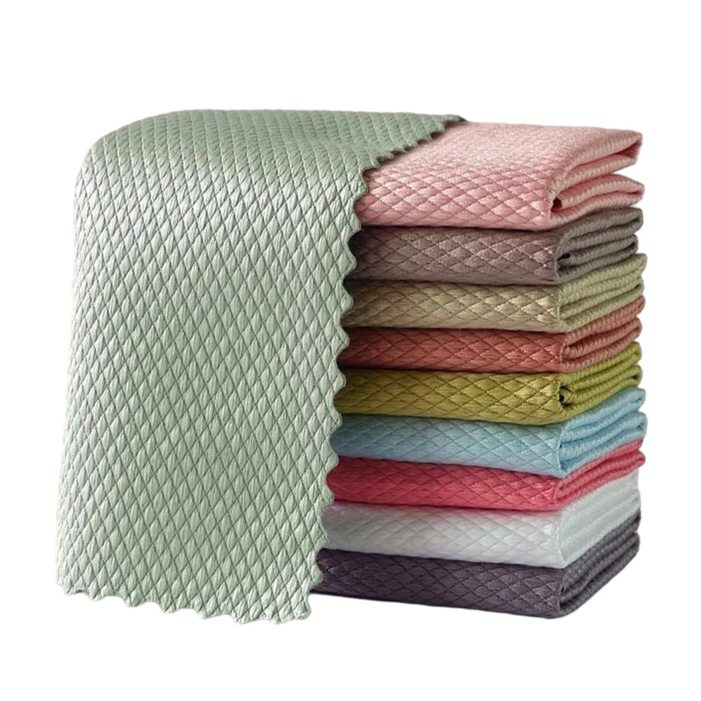 10 шт. тряпка полотенца для мытья посуды очки кухонное волокно впитывающая ткань