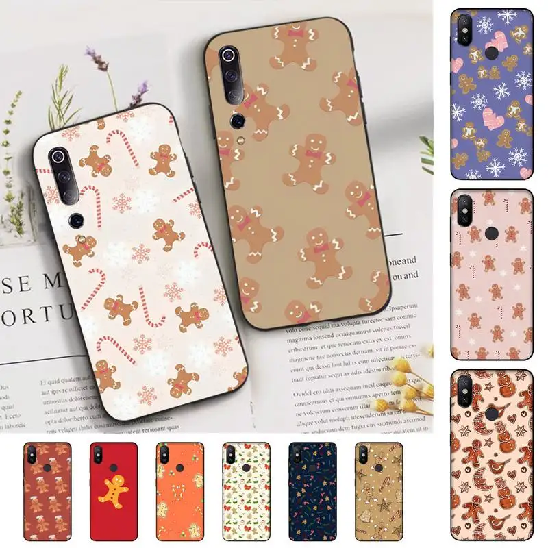 

Cute Gingerbread man Christmas Phone Case for Xiaomi mi 5 6 8 9 10 lite pro SE Mix 2s 3 F1 Max2 3