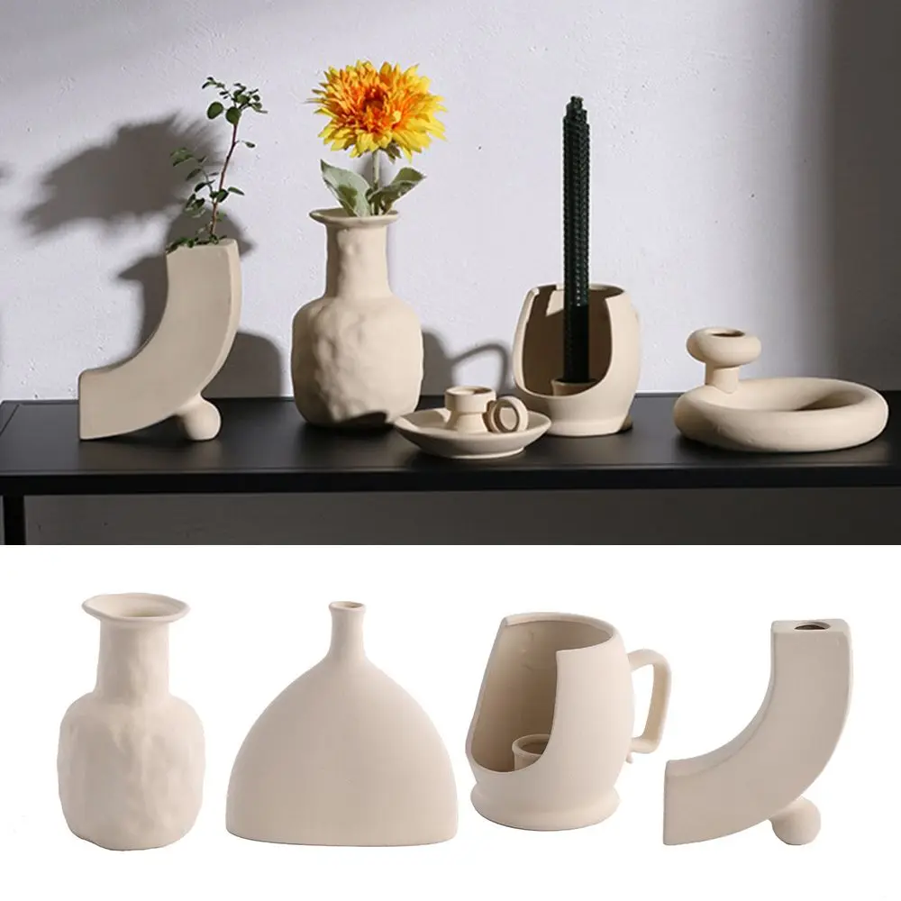 

Ins Style Home Decoration Office Ornaments Letter Shape Ceramic Vase Flower Arrangement Plant Flower Pot Retro Vase