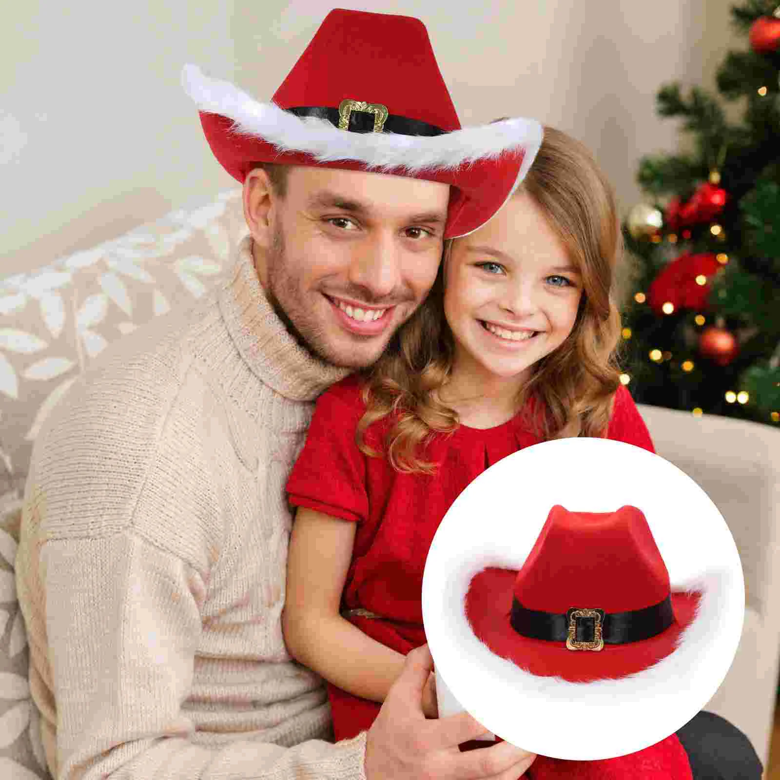 

Santa Hat Women Christmas Hats Xmas Prop Cosplay Costumes Felt Plush Child