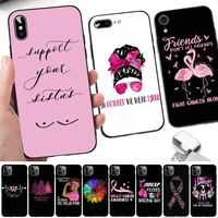 girl breast cancer pink ribbon phone case for iphone 11 12 13 mini pro xs max 8 7 6 6s plus x 5s se 2020 xr case
