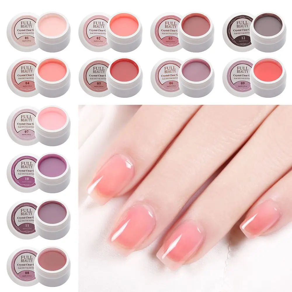 

Varnish For Baking Manicure Semi Permanent Crystal Pink Color Nail Polish Nail Gel Ice Translucent Gel