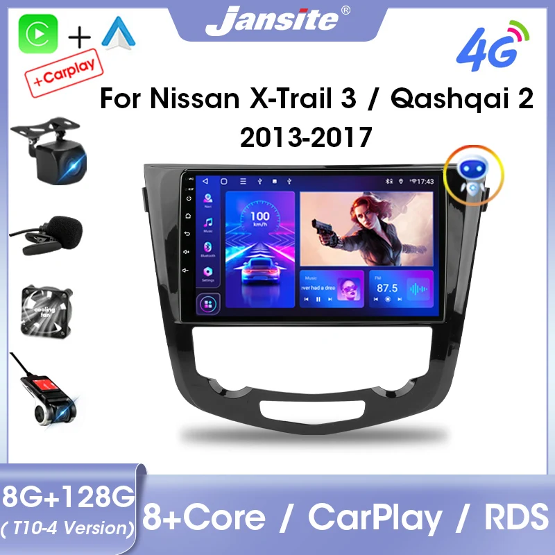 

Jansite 2Din Android 11 Car Radio Multimedia Video Player For Nissan X-Trail 3 Qashqai 2 J11 2013-2017 Carplay Stereo Auto DVD
