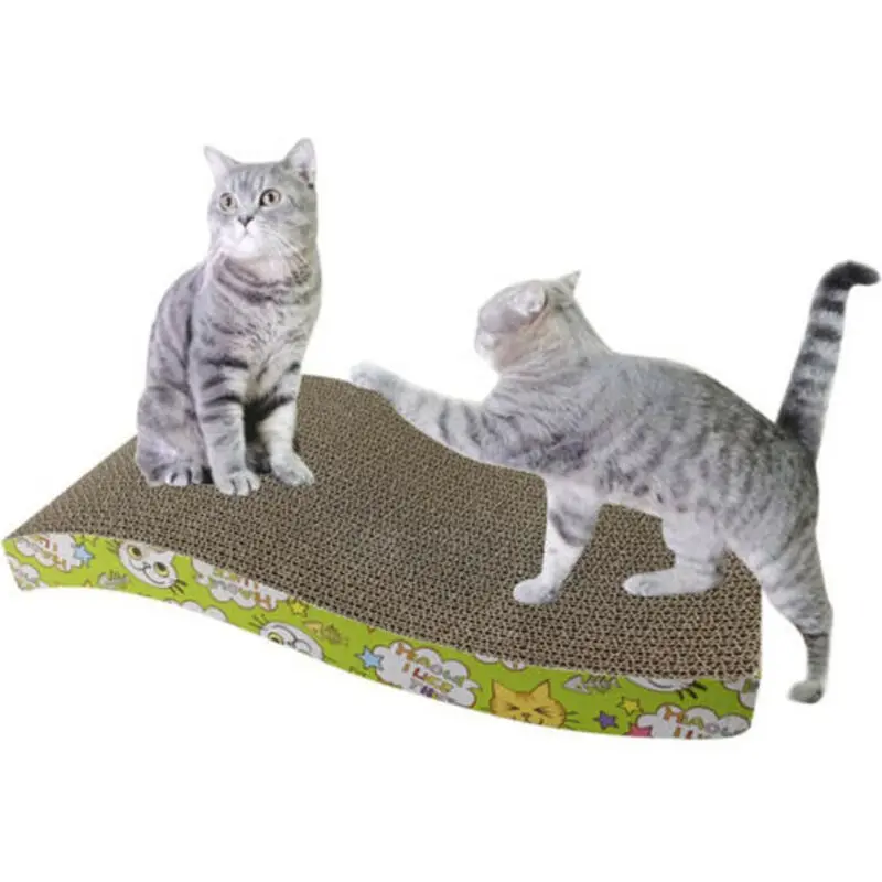 

44x22CM Big Pet Cat Board Grinding Claw Plate Scratching Corrugated +Catnip Paper Pad Climbing Frame Scraper Mat pet toy