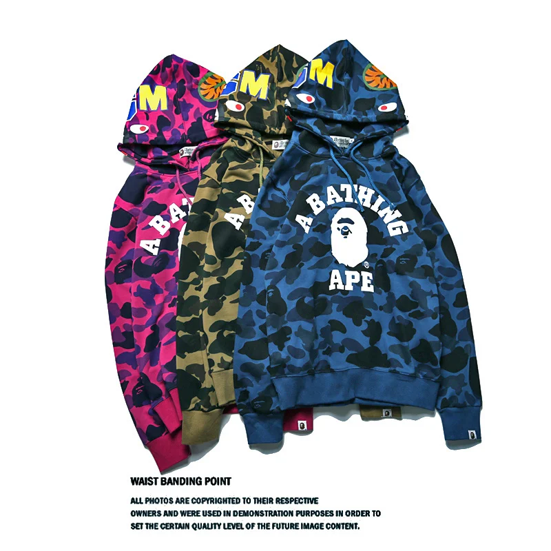 

Bape Hoodies Winter Fashion Sweatshirt Camouflage Couples Wear Hoody Casual Cardigan HoodedCoat Streetwear Men Cotton jacket