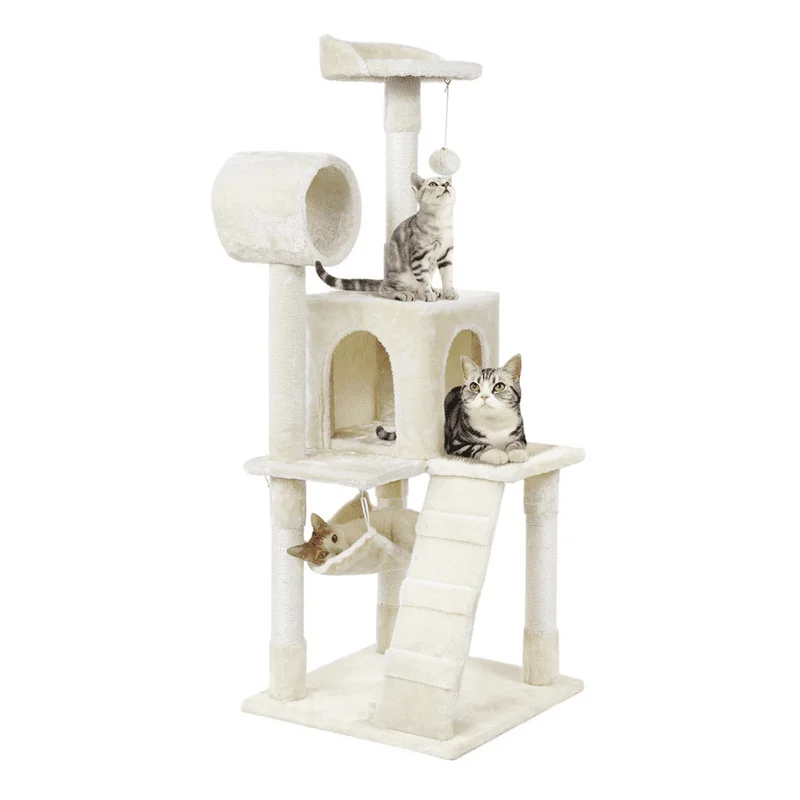 

Cat Tree & Condo Scratching Post Tower, Beige Cat life series Cat post Cat trees & towers Scratcher for cats Cat accsesories Cat