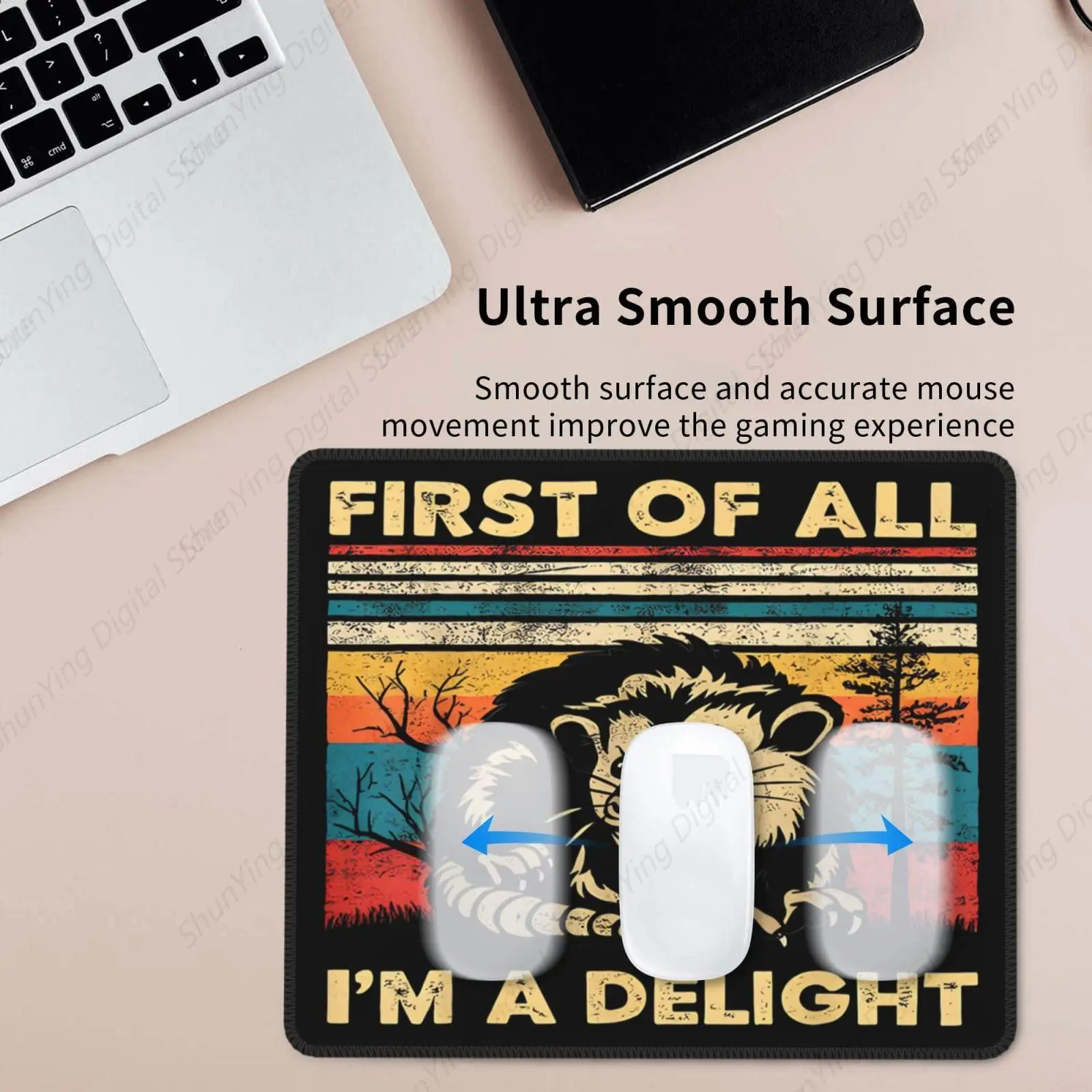 Интересный коврик для мыши с прочными прошитыми краями моющийся нескользящий