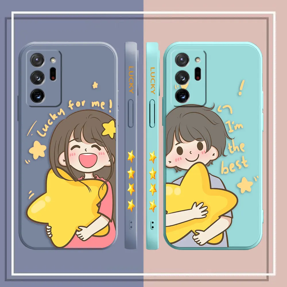 Case For Samsung Galaxy A90 A80 A70 A60 A50 A40 A30 Note 20 Pro Plus Lite Ultra 4G 5G Case  Stars Cartoon Couple Boys And Girls