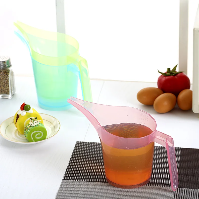 Long Mouth Measuring Cup Candy Ribbon Scale Small Cup Cute Long Mouth Measuring Cup Daily Kitchen Gadgets Color Random