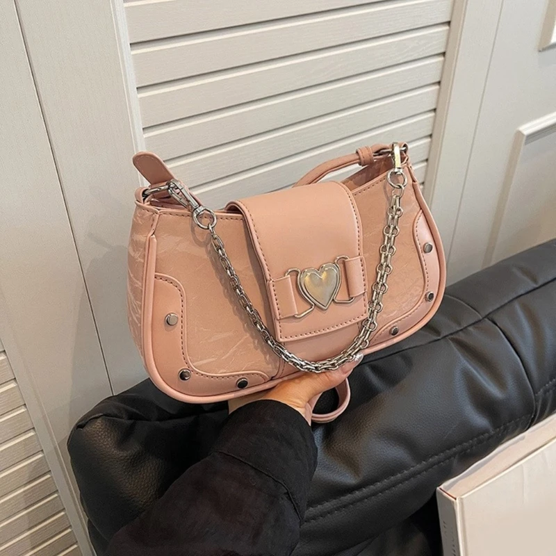 Сумка через плечо с металлической цепочкой для женщин сумка из искусственной