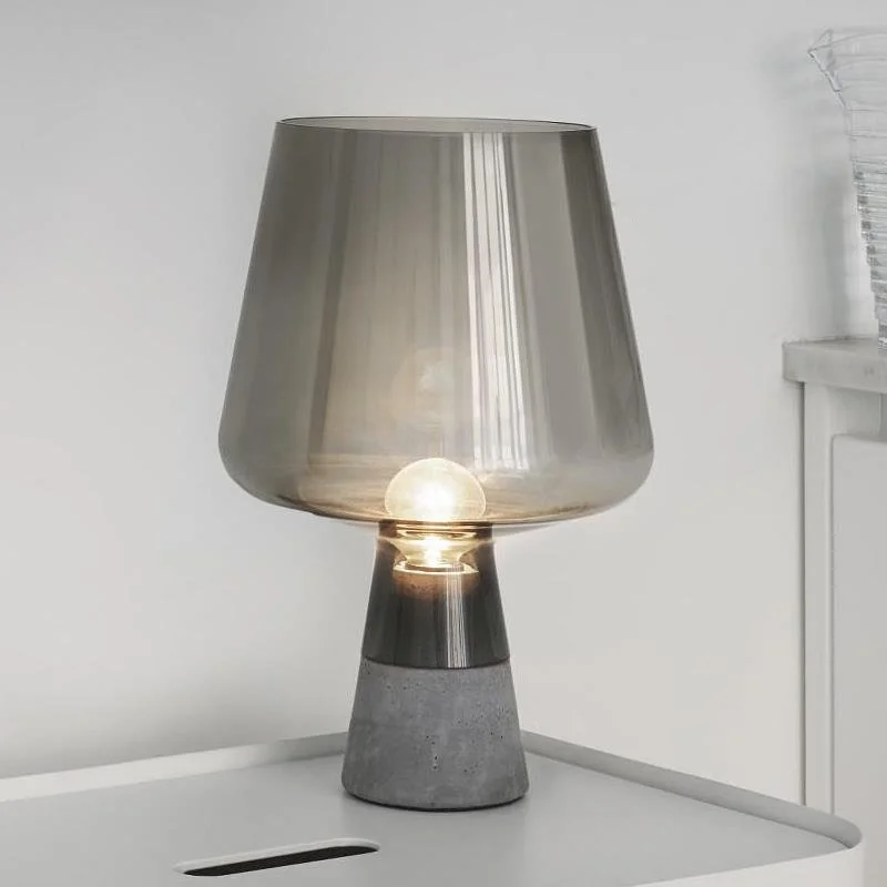 

Scandinavian Creative Concrete Living Room Led Table Lamps Bedroom Gray Bedside Lamp Study Glass Table Lights Home Deco