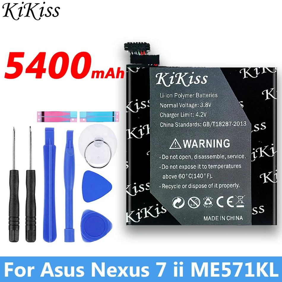 

Original KiKiss 5400mAh 15Wh OEM Battery C11Pn5H ME5Pn51 For Google ASUS Nexus 7" 2nd Gen ME571 ME571KL C11P1326 + free too