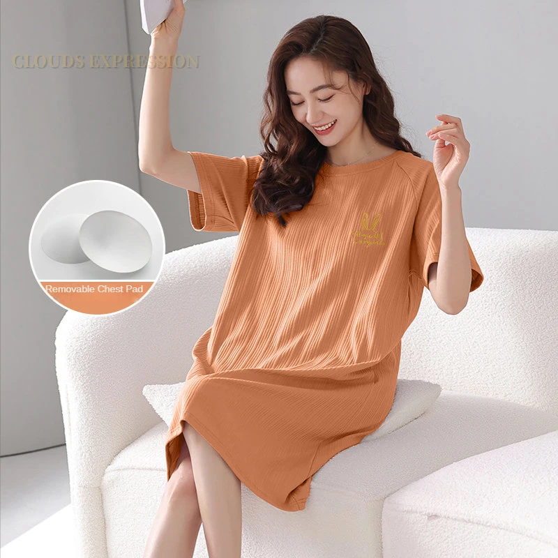 

Элегантные рубашки для сна, женская одежда для сна, ночные рубашки с наполнителем, женские модные рубашки для сна, ночная рубашка для дома, женская летняя одежда с бюстом