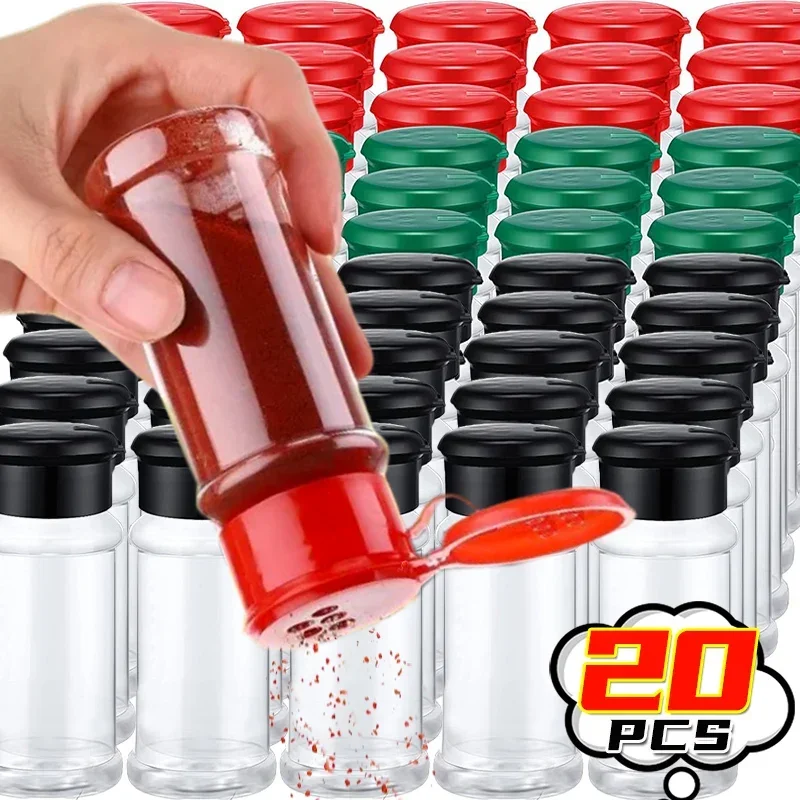 1/20 шт. прозрачная пластиковая бутылка для специй соль перечница банки приправ