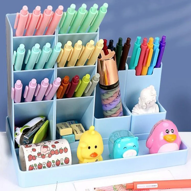 

Desk accessories organizer Pen Holder Pencil pot Storage Box Desktop Organizer Stand for pens Case Office Stationery organizers
