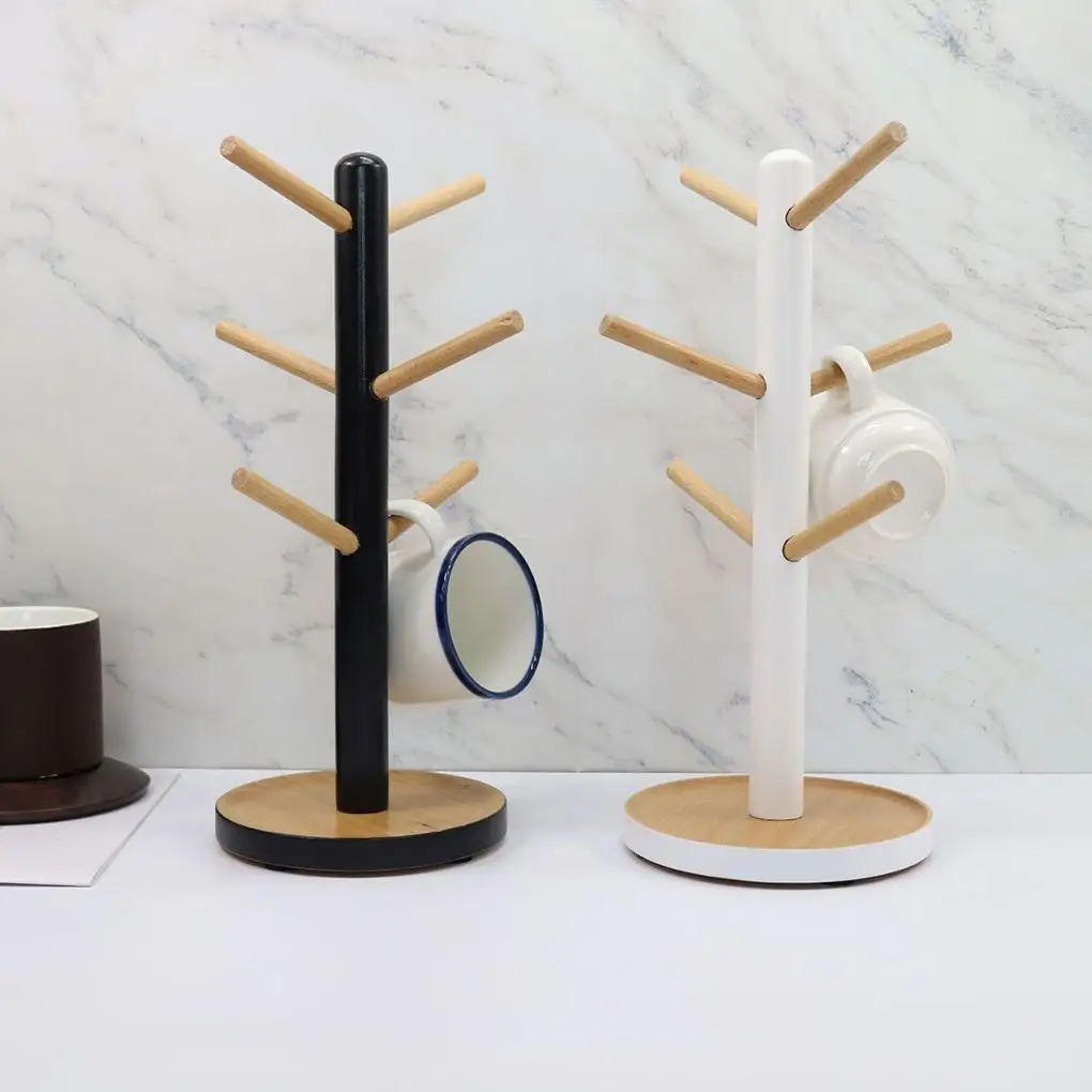 

Кухонная подвесная стойка для сушки стаканов с водой, подставка для кружек, деревянный держатель для ювелирных изделий, подставка для хране...