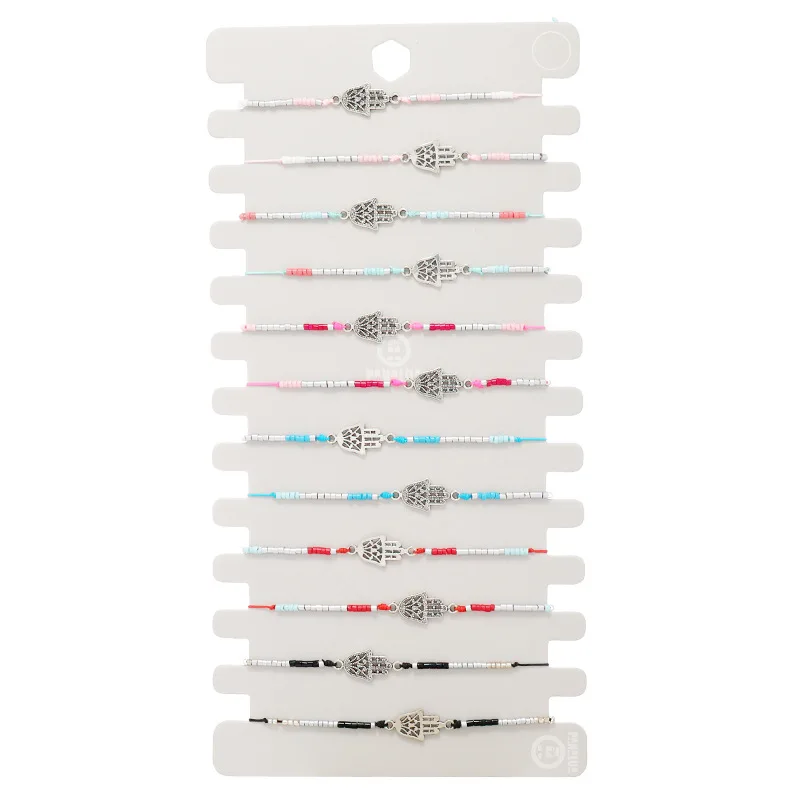 12 шт. браслет с радужными бусинами и подвесками в виде животных |