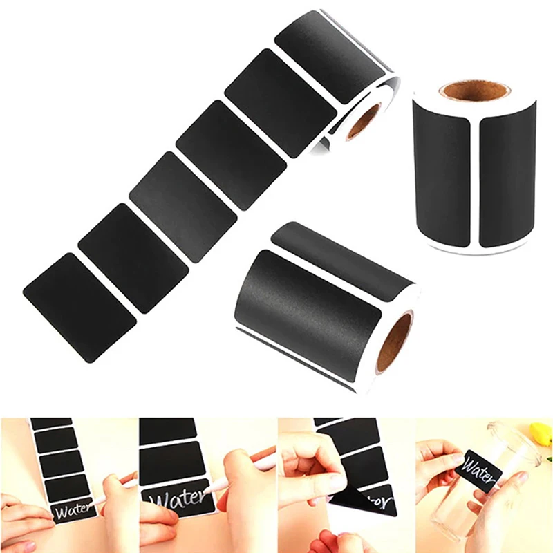 

120Pcs/roll Waterproof Label Stickers Black Label Sealed Jar Storage Product Kitchen Sticker Blackboard Labels Stickers