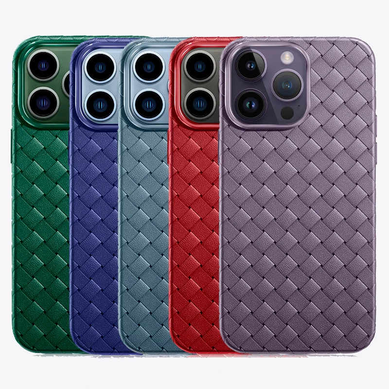 

Luxury Matte Silicone Soft Case For iPhone 14 Plus 13 12 Mini 11 Pro Max Woven Pattern Ventilation Back Cover Ultra Thin Shell