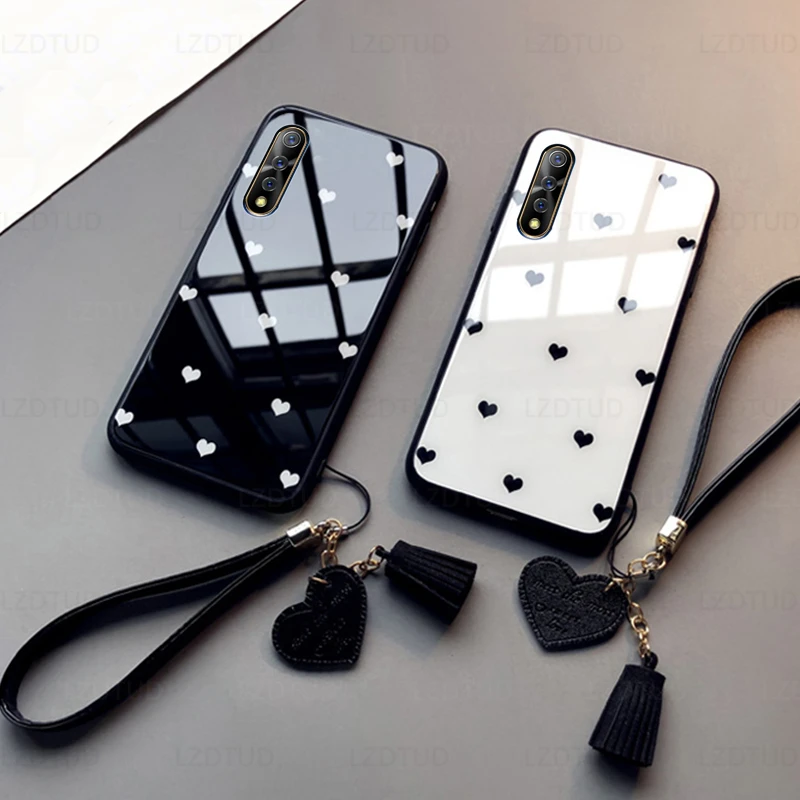 

Стеклянная задняя крышка для телефона VIVO Y5S Y7S Y9S Y19 V17 U3 Z5 S1 Pro Fashion Love Heart