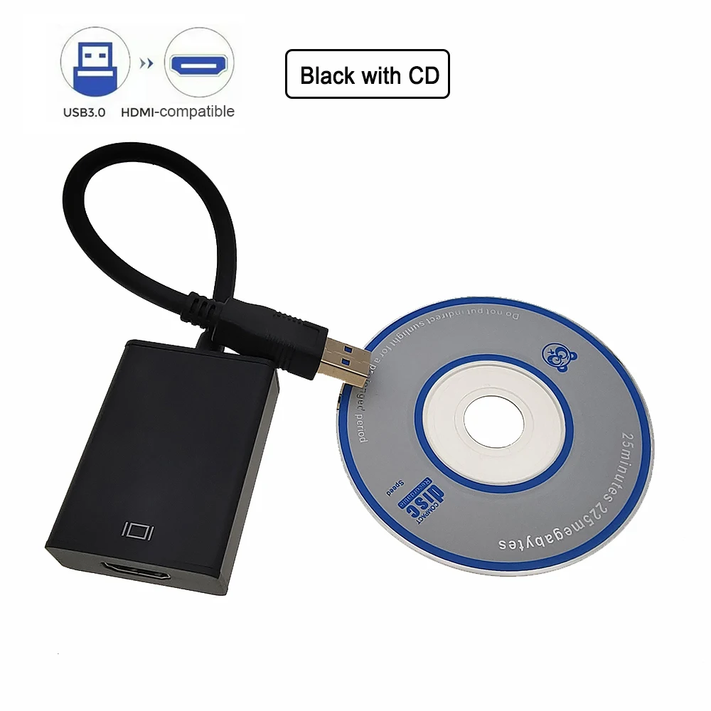 

USB 3.0 to VGA Video Display Adapter 1080P Multi-Display External Converter Cable For Projector Laptop Monitor PC Windows 7/8