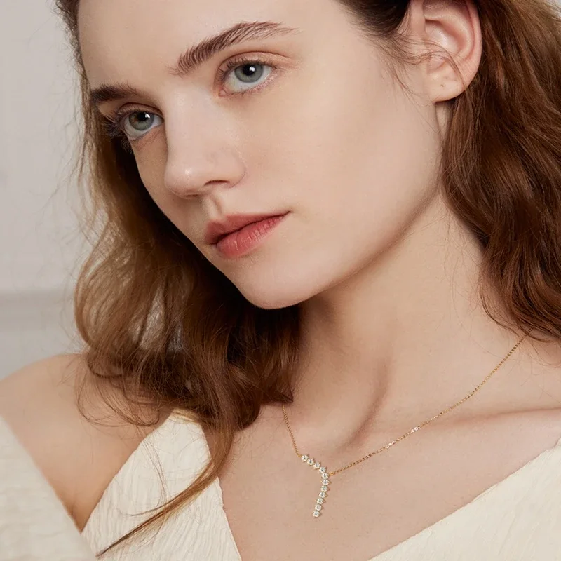 1.1cttw настоящий Муассанит INS стильные модные ожерелья для женщин алмазная