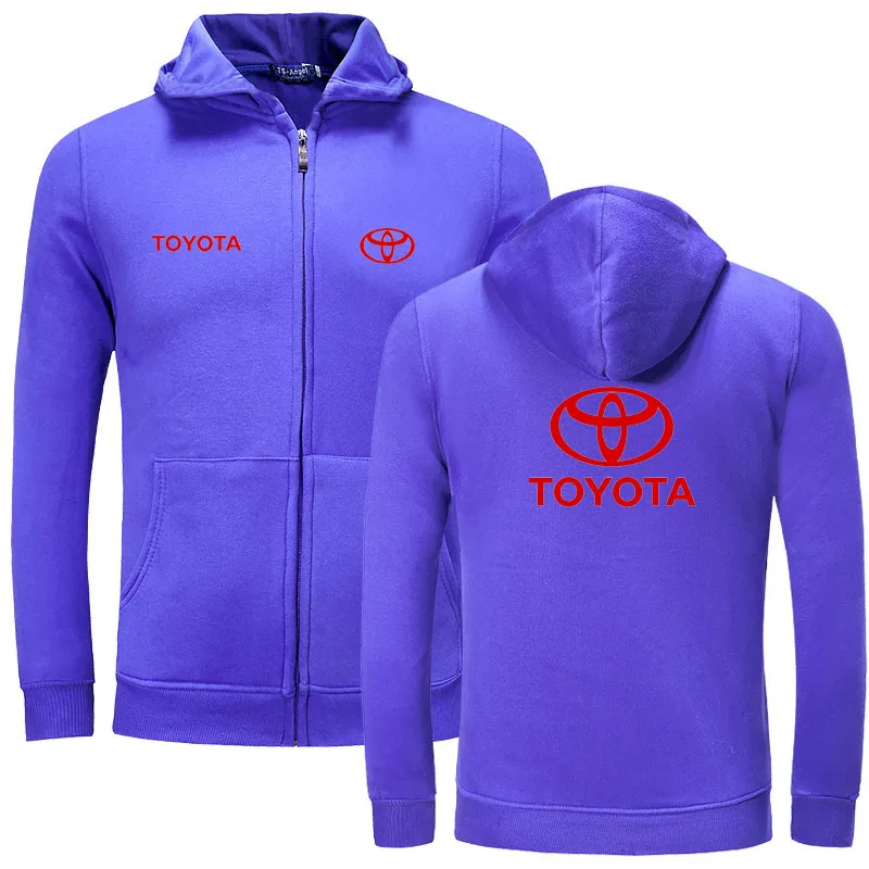 

2022 Plain Mens TOYOTA Zip Up Hoody Jacket Sweatshirt Hooded Zipper male Top Outerwear